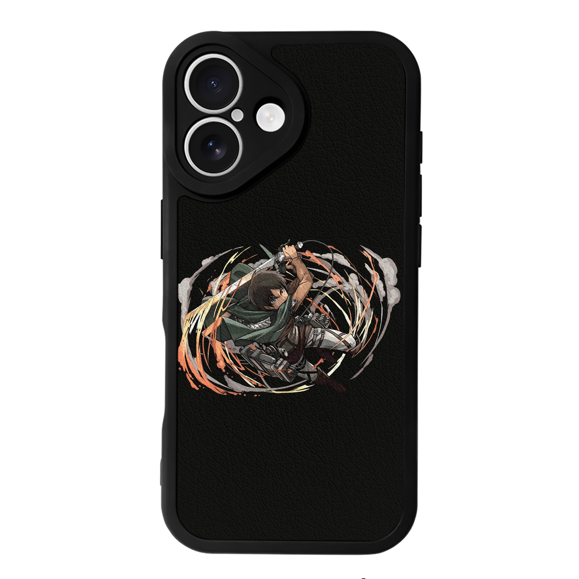 （画像用） 進撃の巨人 エレン･イェーガー Attack on Titan Eren Jäger 【iPhone 16シリーズ対応】シリコンスマホケース（レザー調） 材質：シリコン